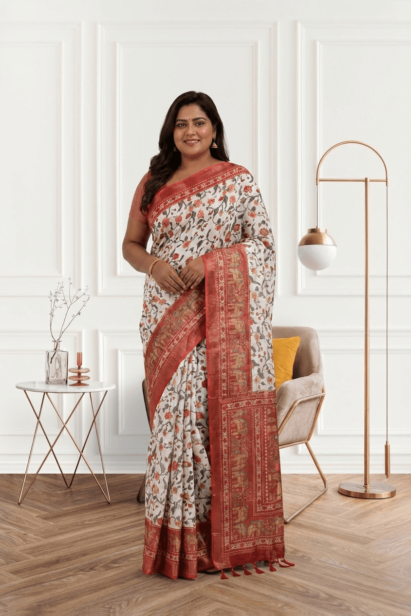 Saree front product visual after