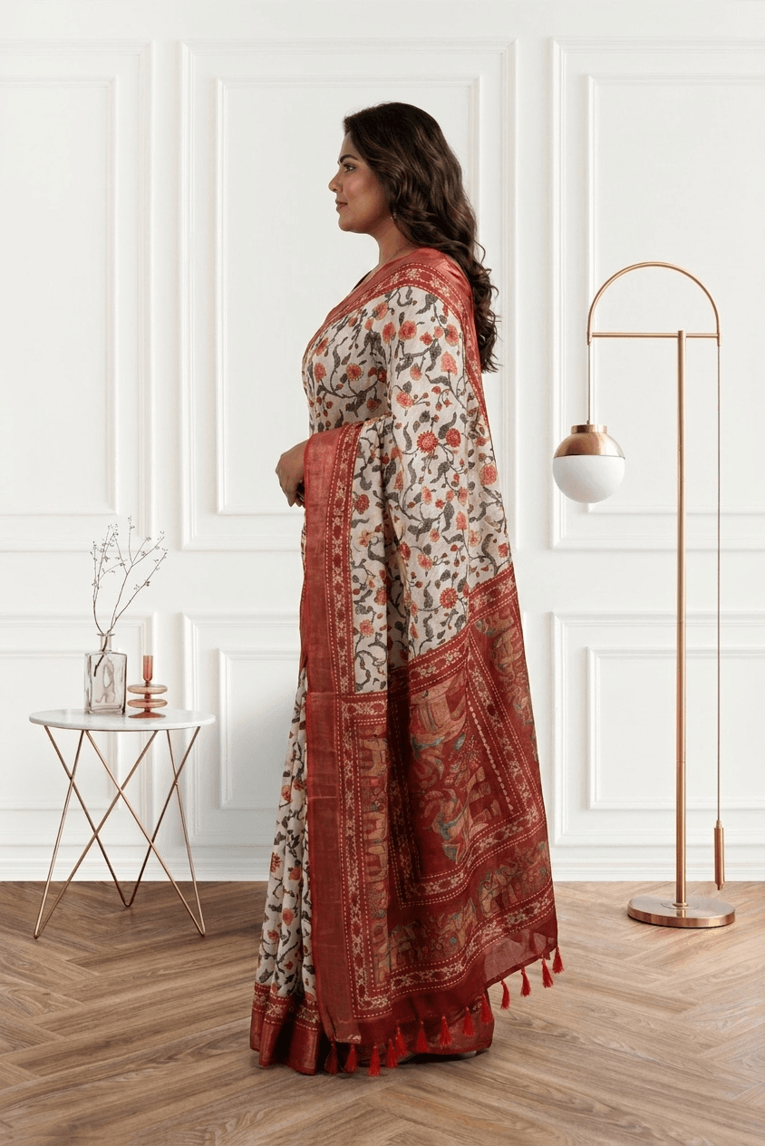 Saree side profile product visual after